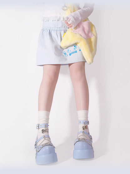 Punk Rivet Bone Millennium Platform Shoes