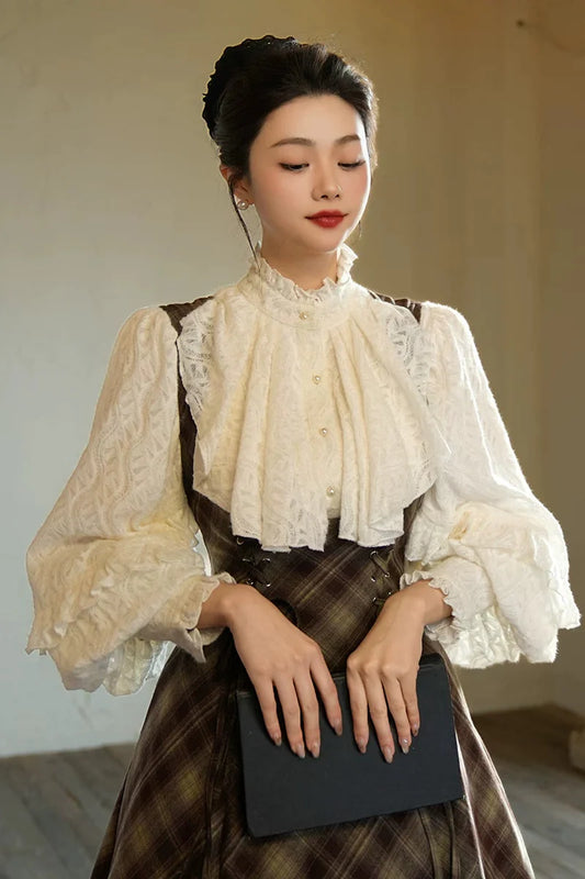 French Retro Lace Blouse
