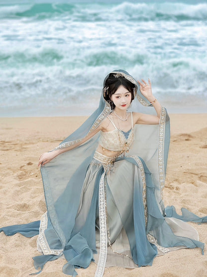 Arabian Night Chinese-style Exotic Top Skirt Veil Set