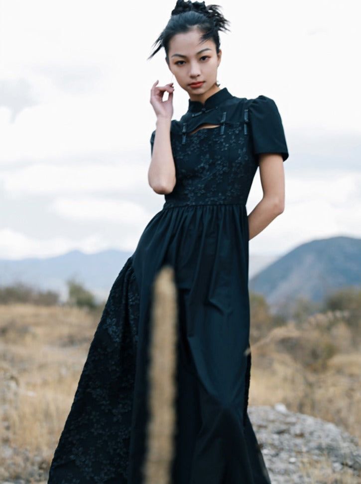 Retro Jacquard Volume Chinese-style Dress