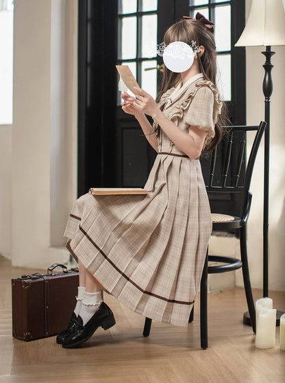 [pre-order] Ruffled Plaid Retro Dress