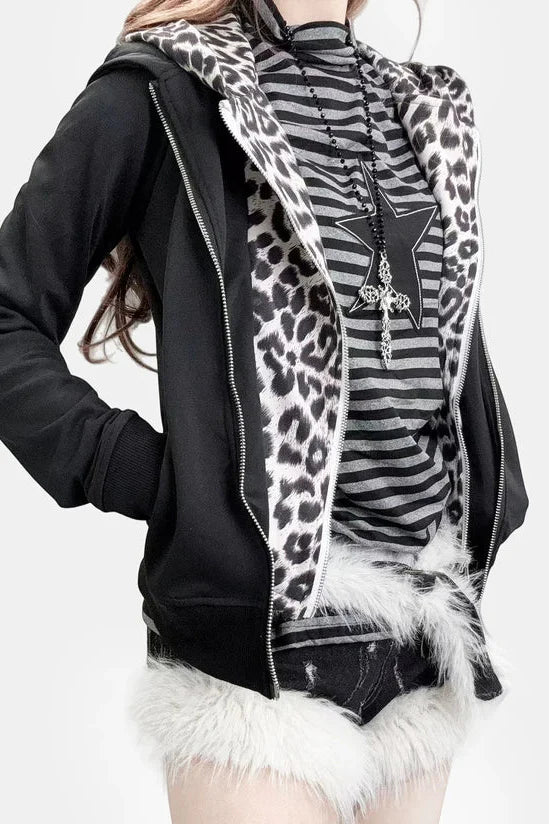 Star Striped High Neck Top