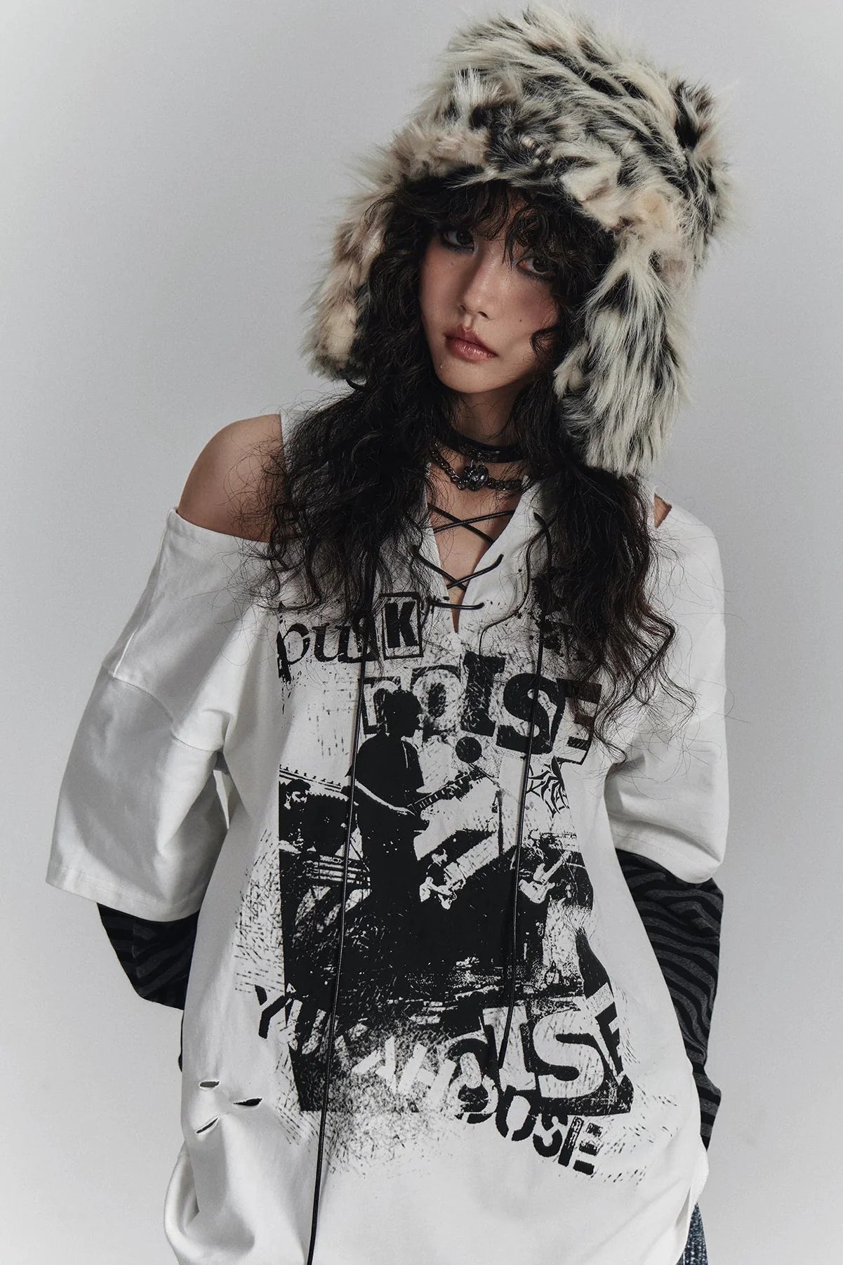 Retro Dark Border Loose Top