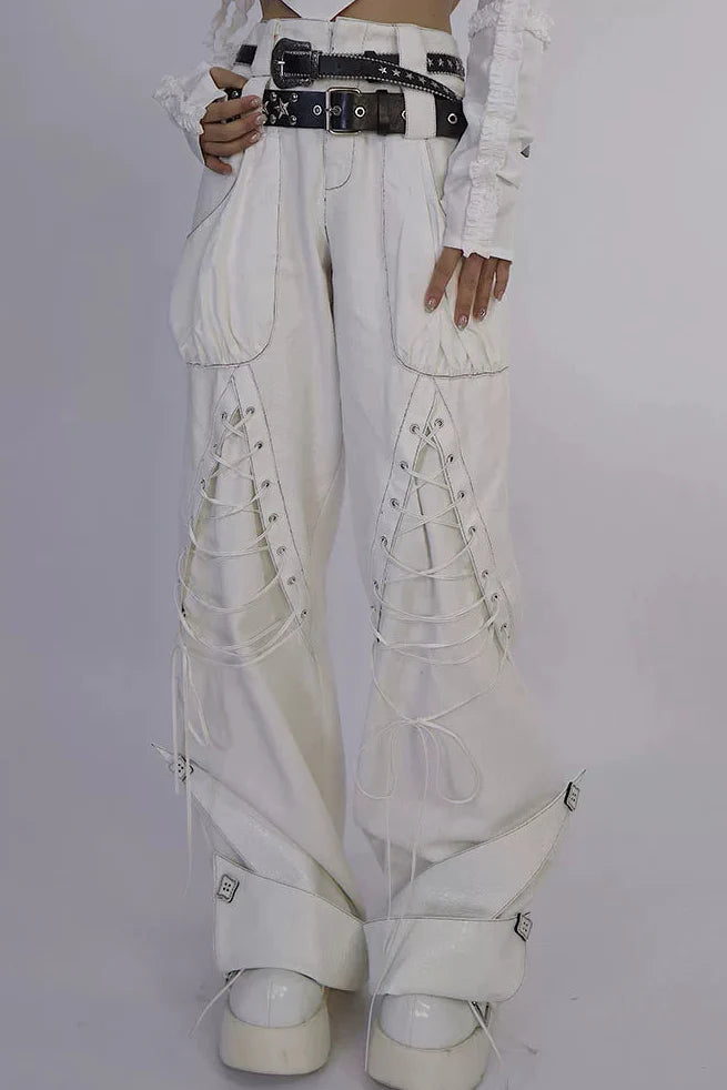 Double Waistband High Street Pants + Belt