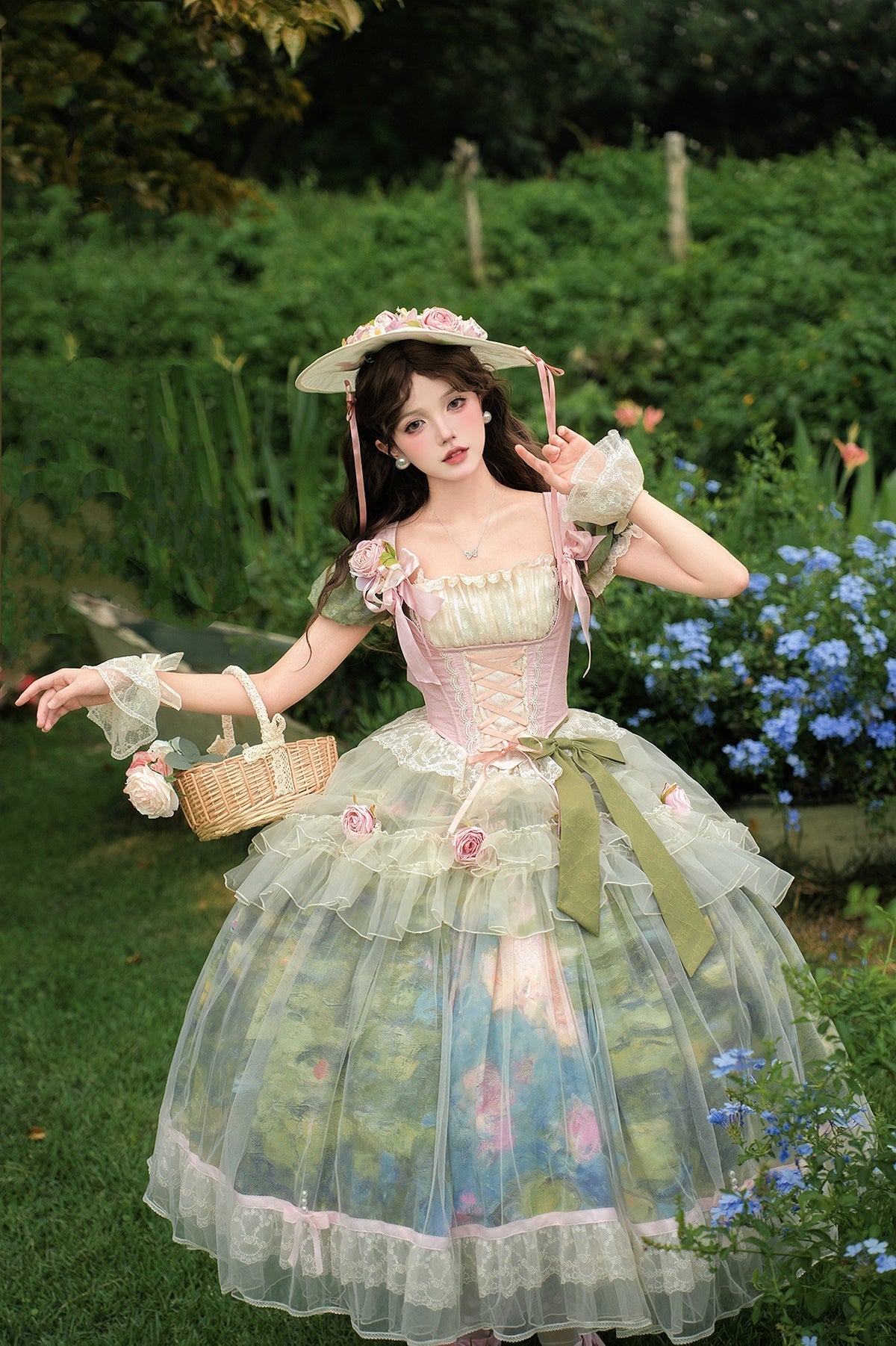 [pre-order Deadline: July 4] Monet Garden Oil Handle Classical Series Hat + Hand Sleeves + Rose Circle
