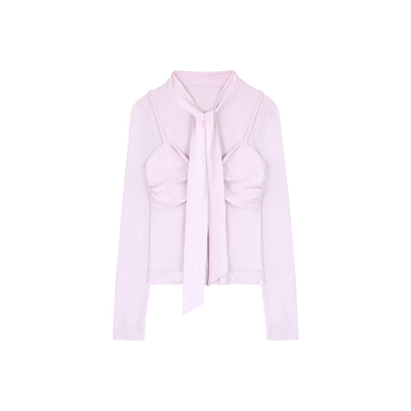 Cloud-like Twist Collar Top