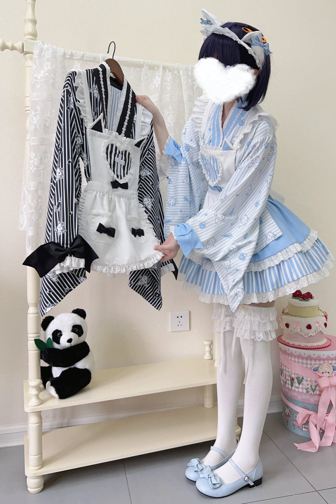 Medical Japanese Style Maid Stripe Lolita