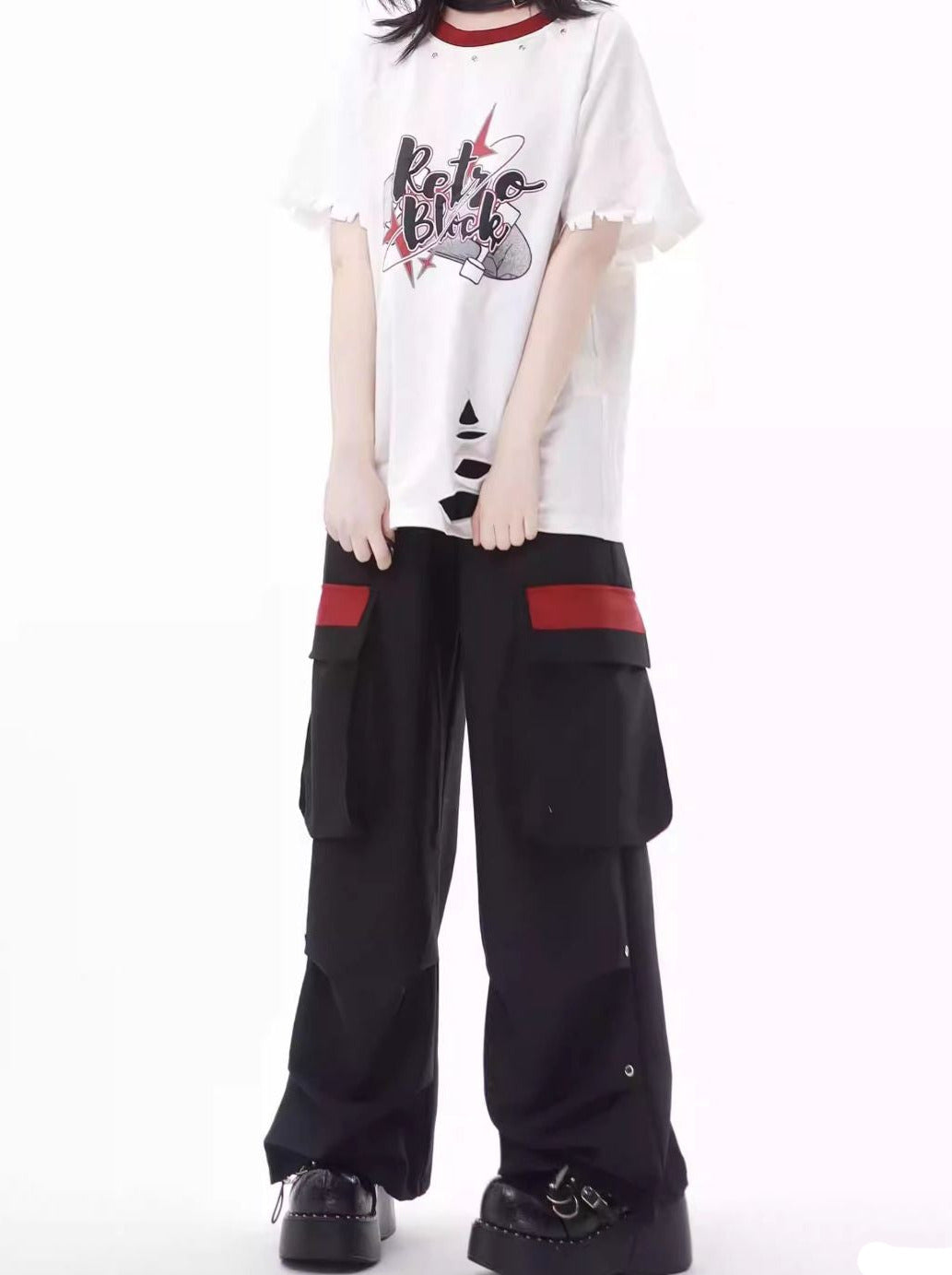 Wind Boy Summer Loose Couple Ripped Suit