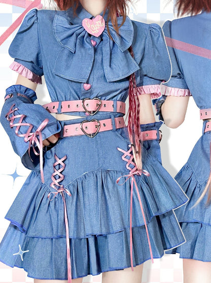Y2k Sweet Girl Cosplay 4-piece Set