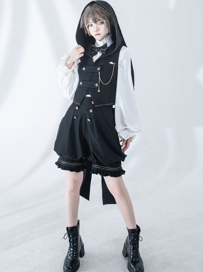 Dark Prince Hooded Cape + Rabbit Hooded Vest + Pumpkin Pants + Ruffle Shirt + Big Waist Ribbon [pre-order]