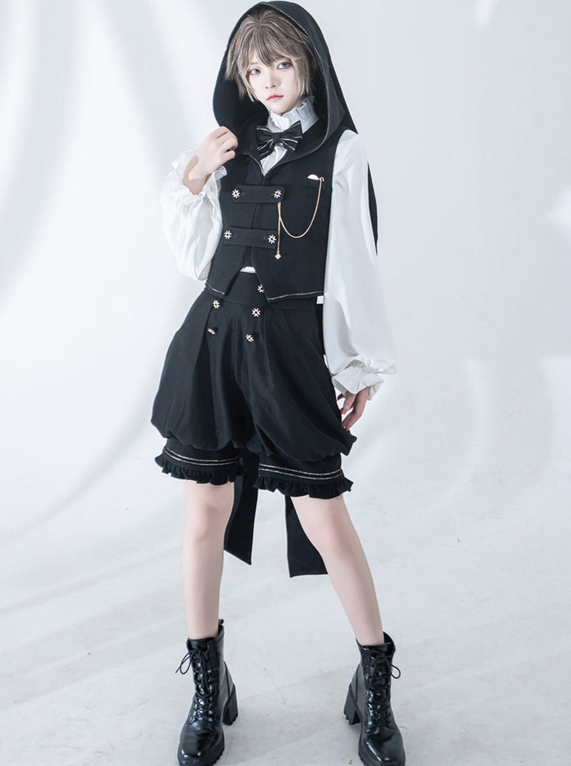 Dark Prince Hooded Cape + Rabbit Hooded Vest + Pumpkin Pants + Ruffle Shirt + Big Waist Ribbon [pre-order]