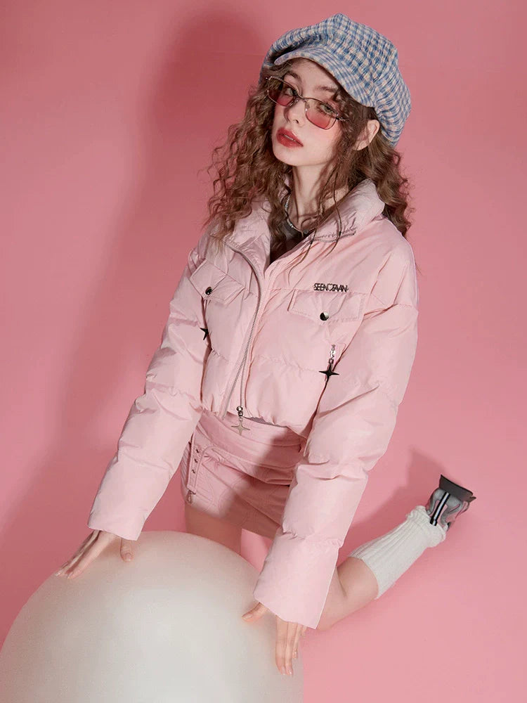 Duck Down Short Jacket + Skirt Set