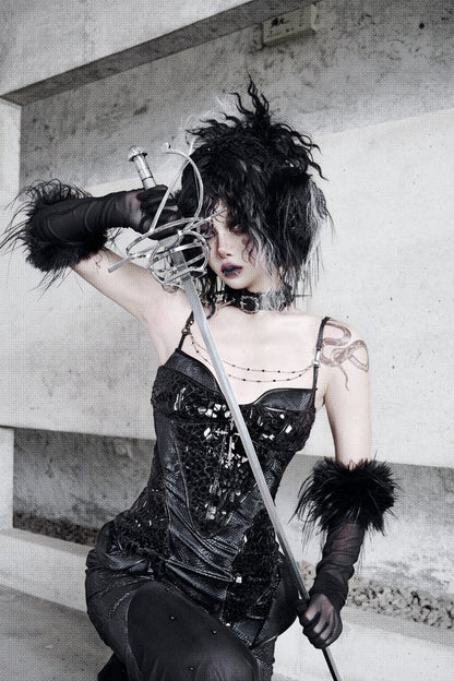[pre-order] Snake Eyeshadow Dark Mode Dress + Mesh Gloves