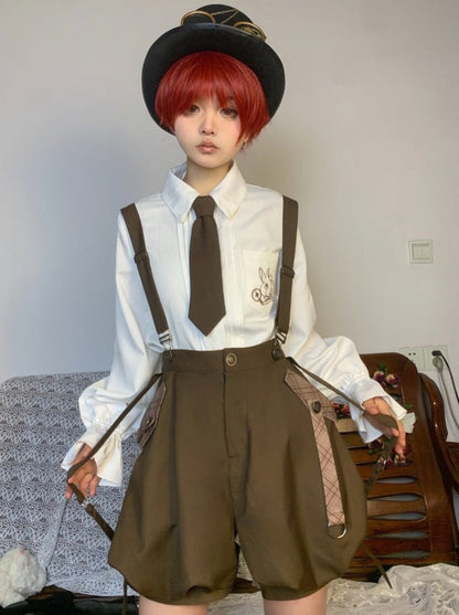 Detective Boy Vest + Ruffle Blouse + Balloon Pants