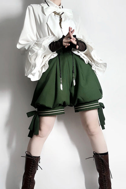 Bunny Ears Hoodie Vest + Shorts + Cape Feather Green Prince Cordage
