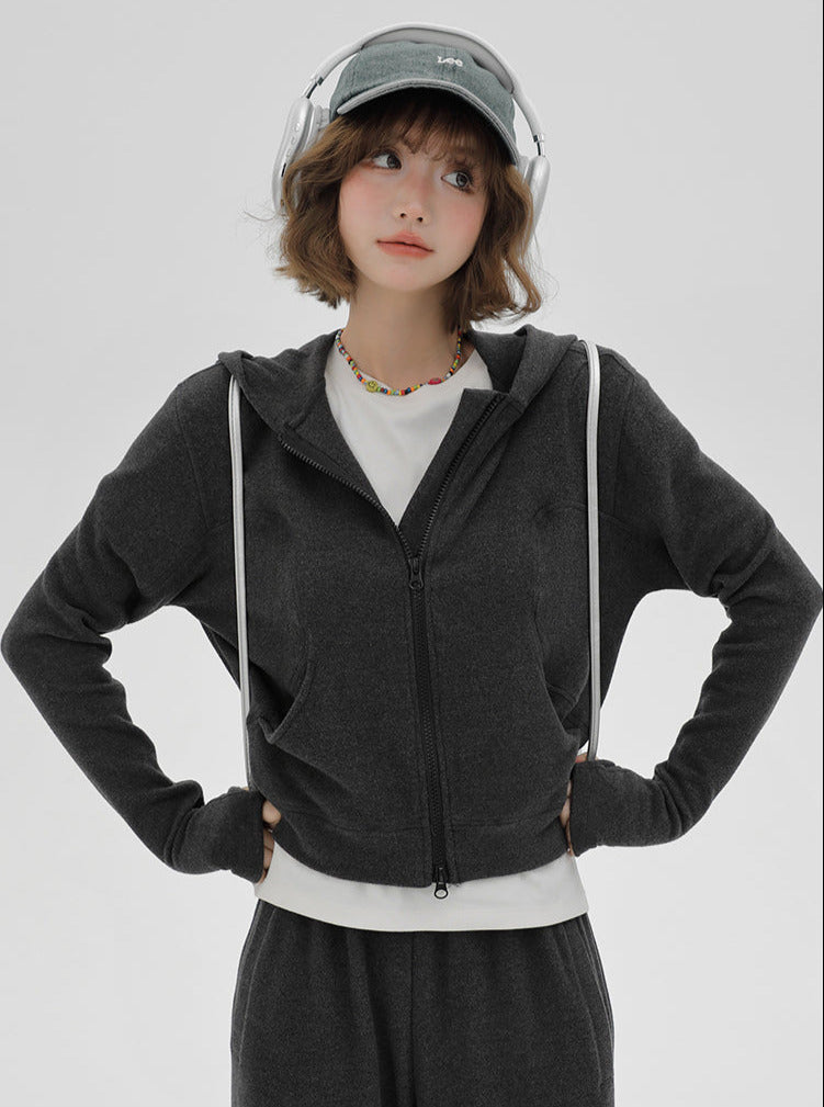 Korean Sports Lazy Style Sweat Hoodie Jacket + Pants