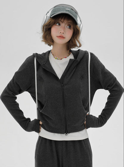 Korean Sports Lazy Style Sweat Hoodie Jacket + Pants