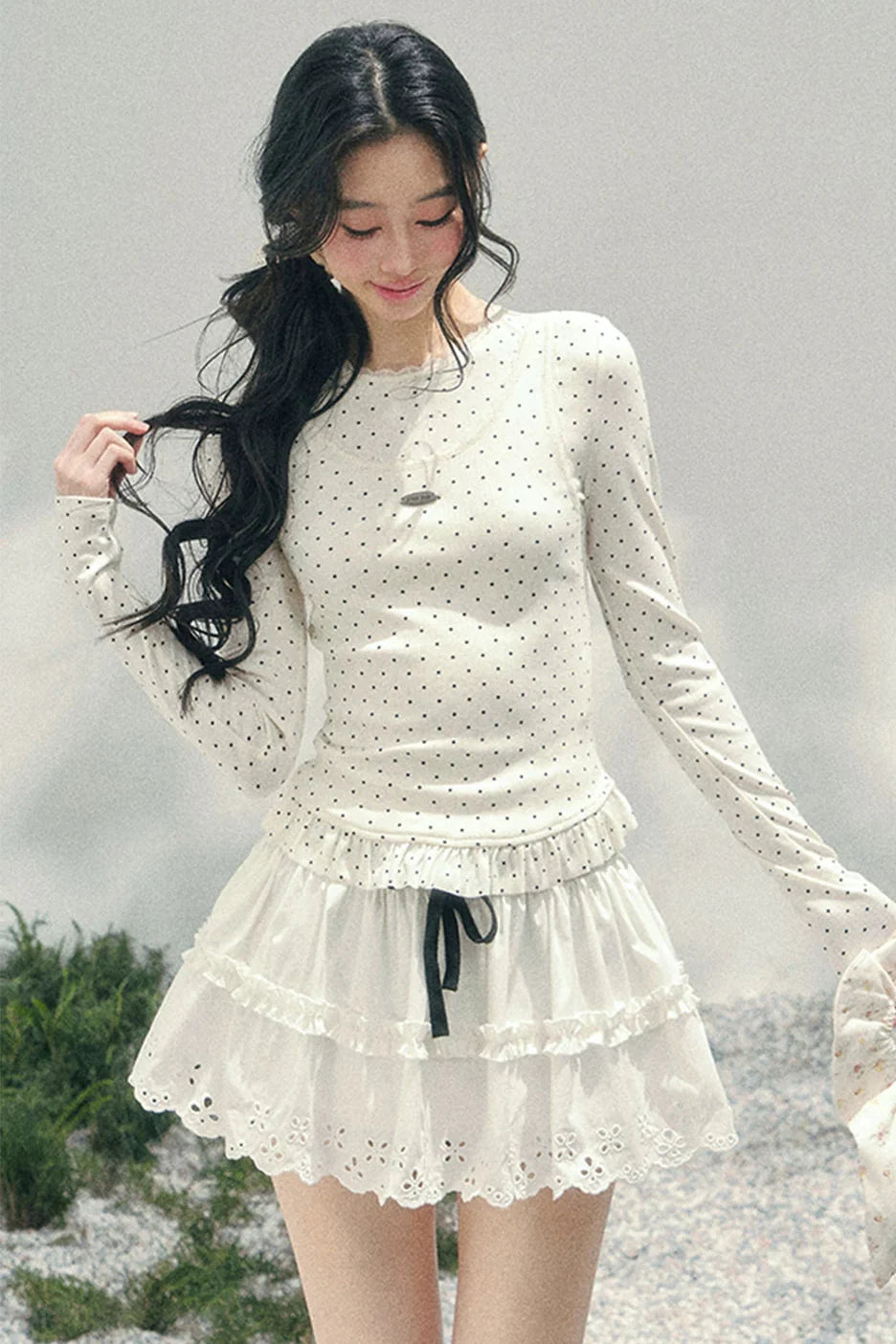 Pure White Dot Top