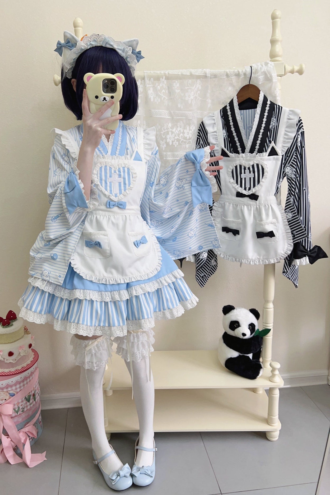 Medical Japanese Style Maid Stripe Lolita