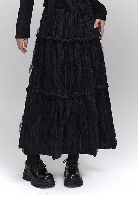 Velvet V Neck Top + Mode Ghost Skirt