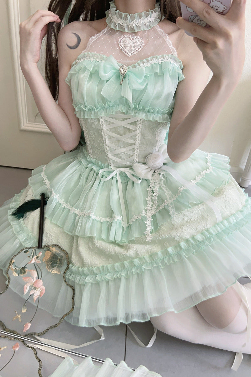 Halter Neck Sleeveless Sugar Lolita Dress