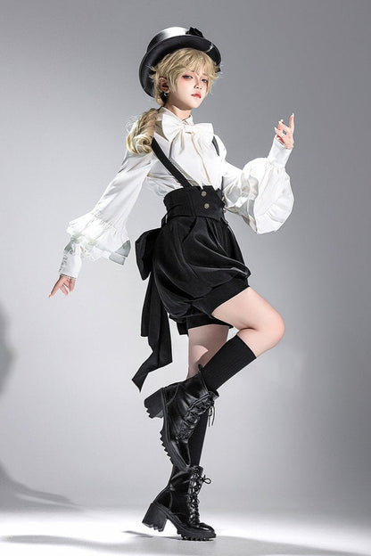 [pre-order] Retro Dark Prince Ribbon Shirt + Tail Shorts