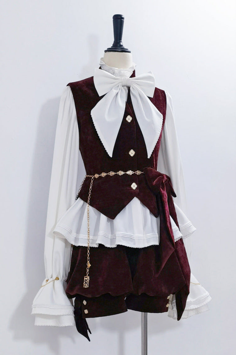 Hunting Rabbit Retro Red Bunny Ear Jacket + Vest + Shorts