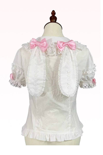 [pre-order Deadline: April 29] Strawberry Rabbit Ear Ribbon Shirt + Ruffled Shoulder Lace Ribbon Jk School Uniform Dress + Full Set/complete Set
