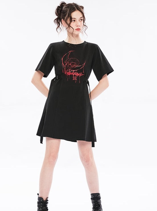 Punk Dark Waist T Shirt Dress