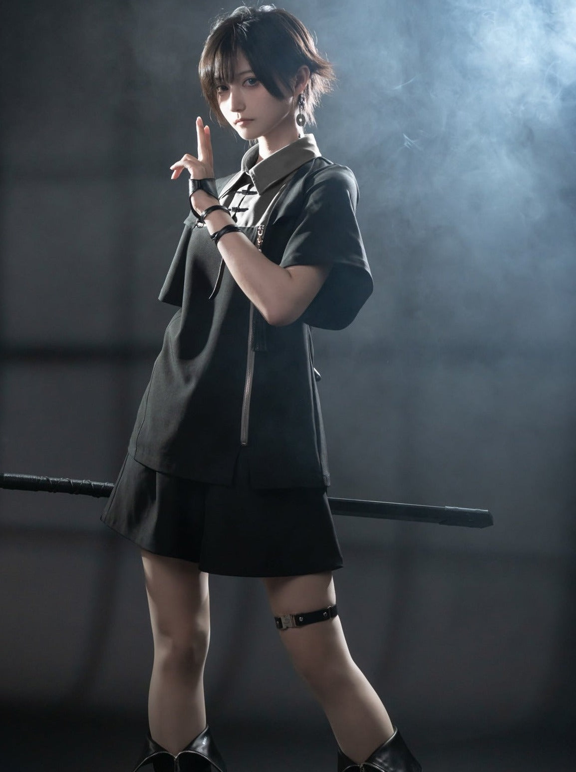 Chinese-style Mode Summer Top + Shorts