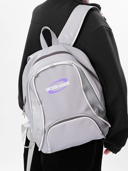 Piping Stitch Leather Pc Backpack