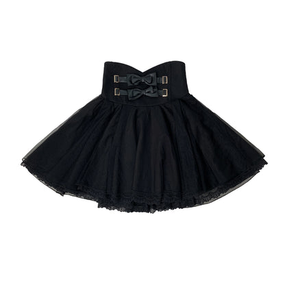 Jirai Off-the-shoulder Shirt + Plaid Skirt (with Inner Pants)