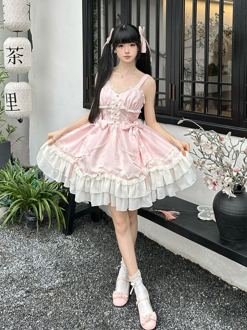 Light Lolita Suspender Dress + Short Shawl