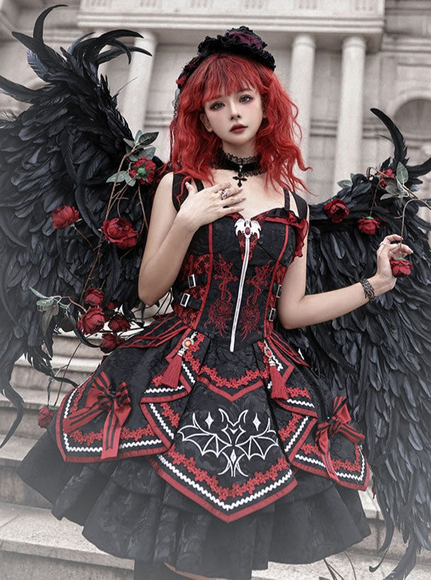 Dark Bat Jsk Gothic Dress Dark Panther Lolita Dress