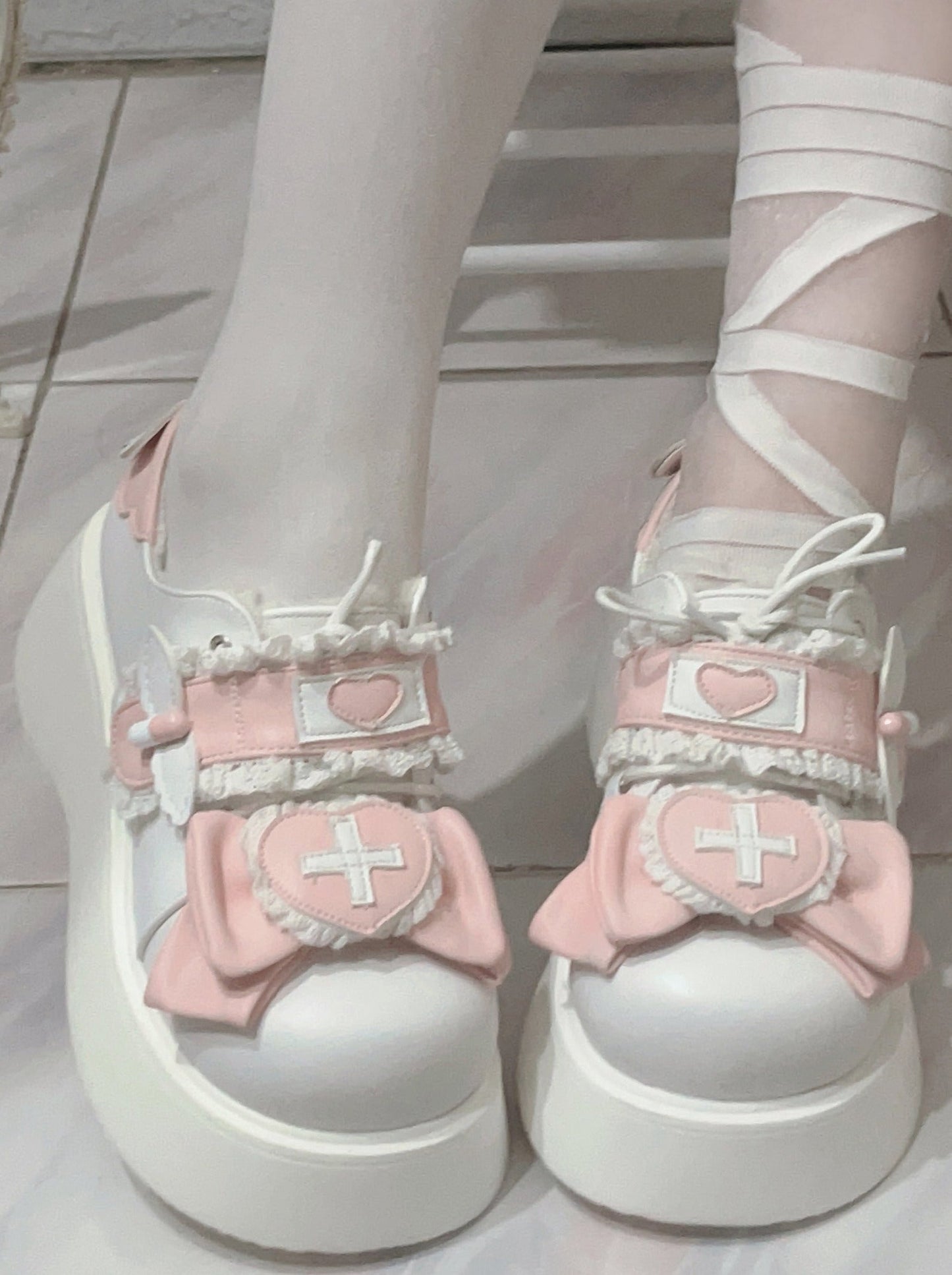 [angel Style] Love Medical Band-aid Platform Shoes