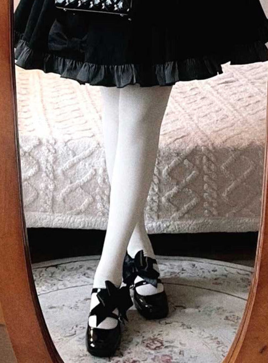 Ribbon Open Heart High Heel Lolita Shoes [jewel Ribbon/normal Ribbon]