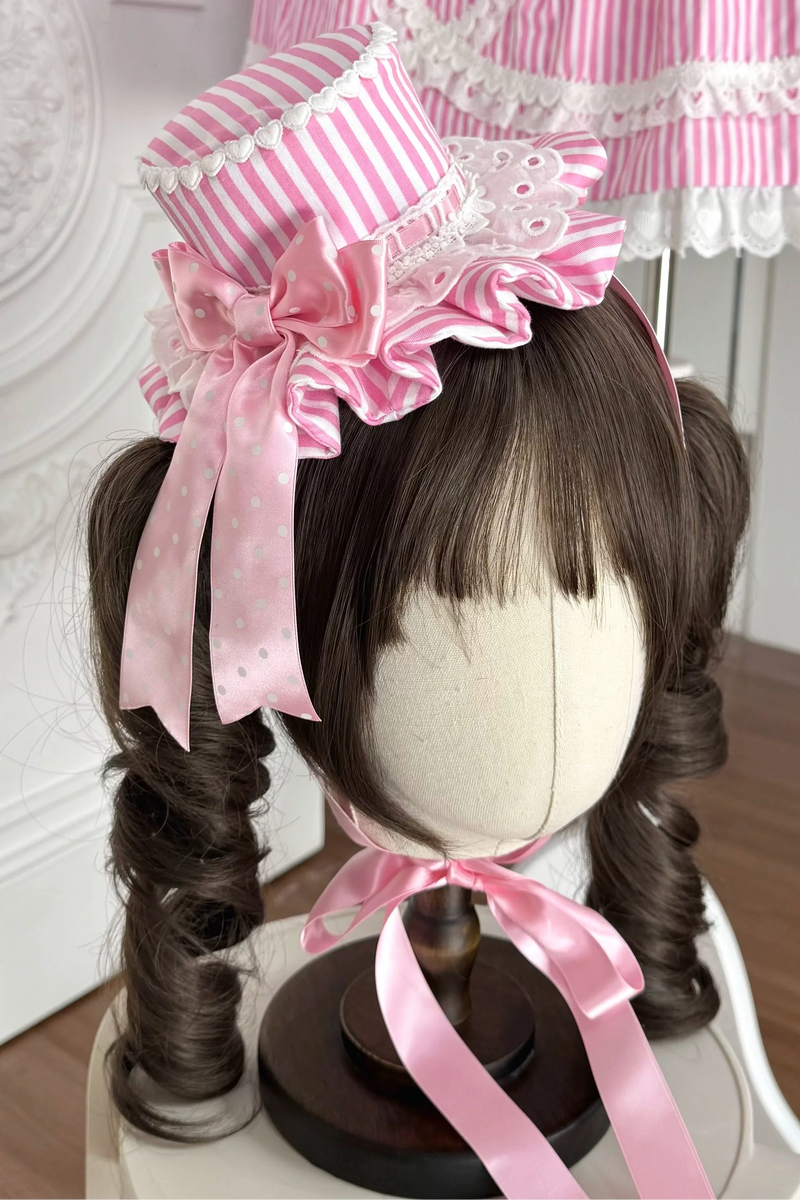 [pre-order] Retro Doll-like Lolita Dress + Hair Band + Clip + Bonnet + Hat
