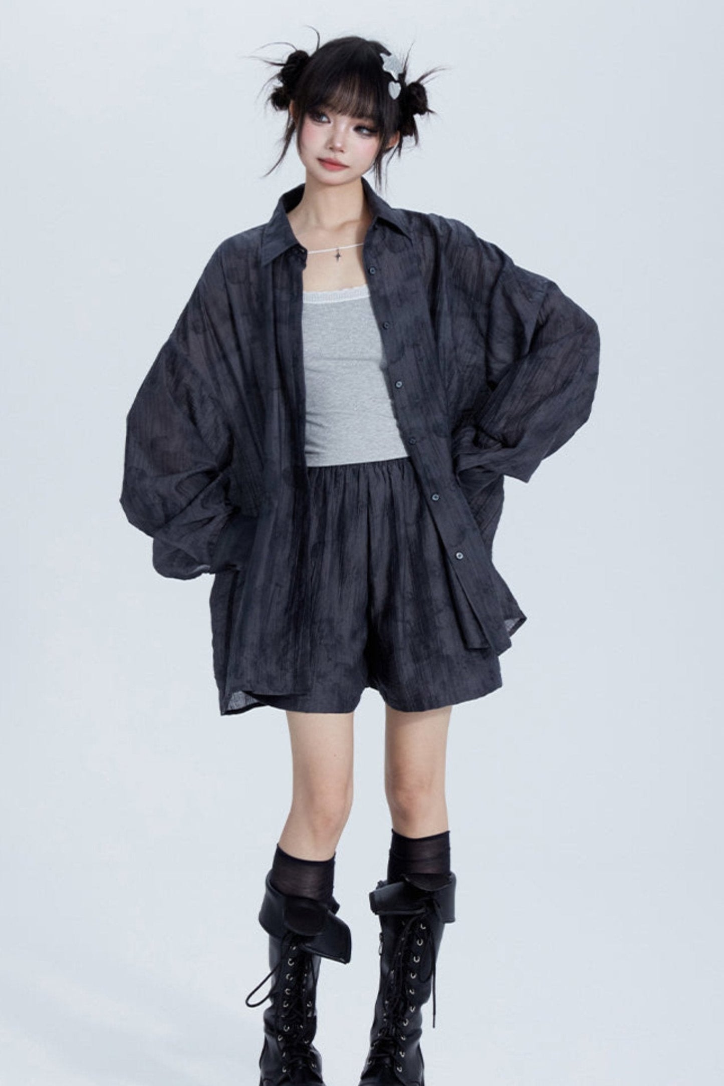 Summer Tencel Shirt & Shorts Set