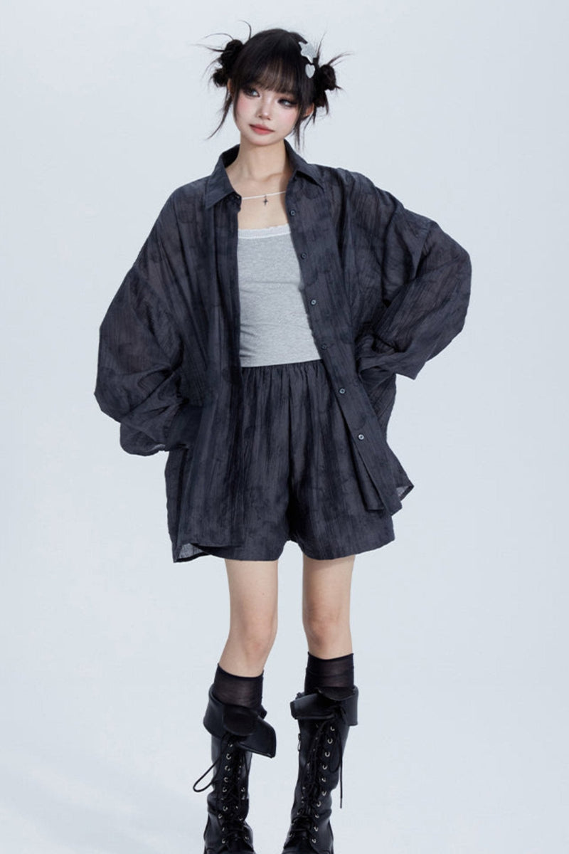 Summer Tencel Shirt & Shorts Set