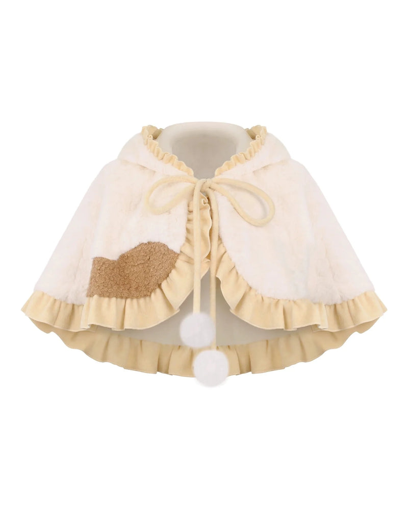 Knit Top + Brooch Kitten Suspender Skirt + Cape
