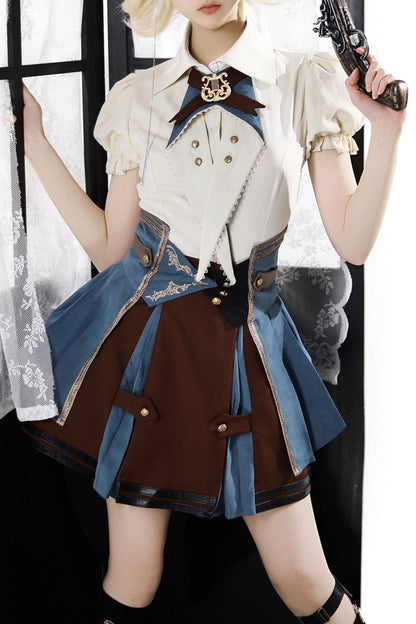 [reservations] British-style Collegiate Shirt + Skirt + Belt