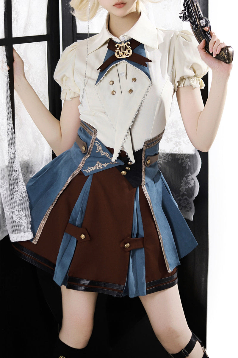 [reservations] British-style Collegiate Shirt + Skirt + Belt