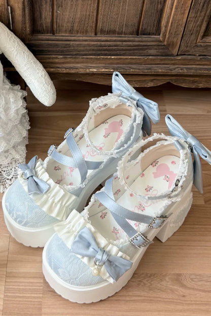 Dream Ribbon Lace Mary Jane Shoes