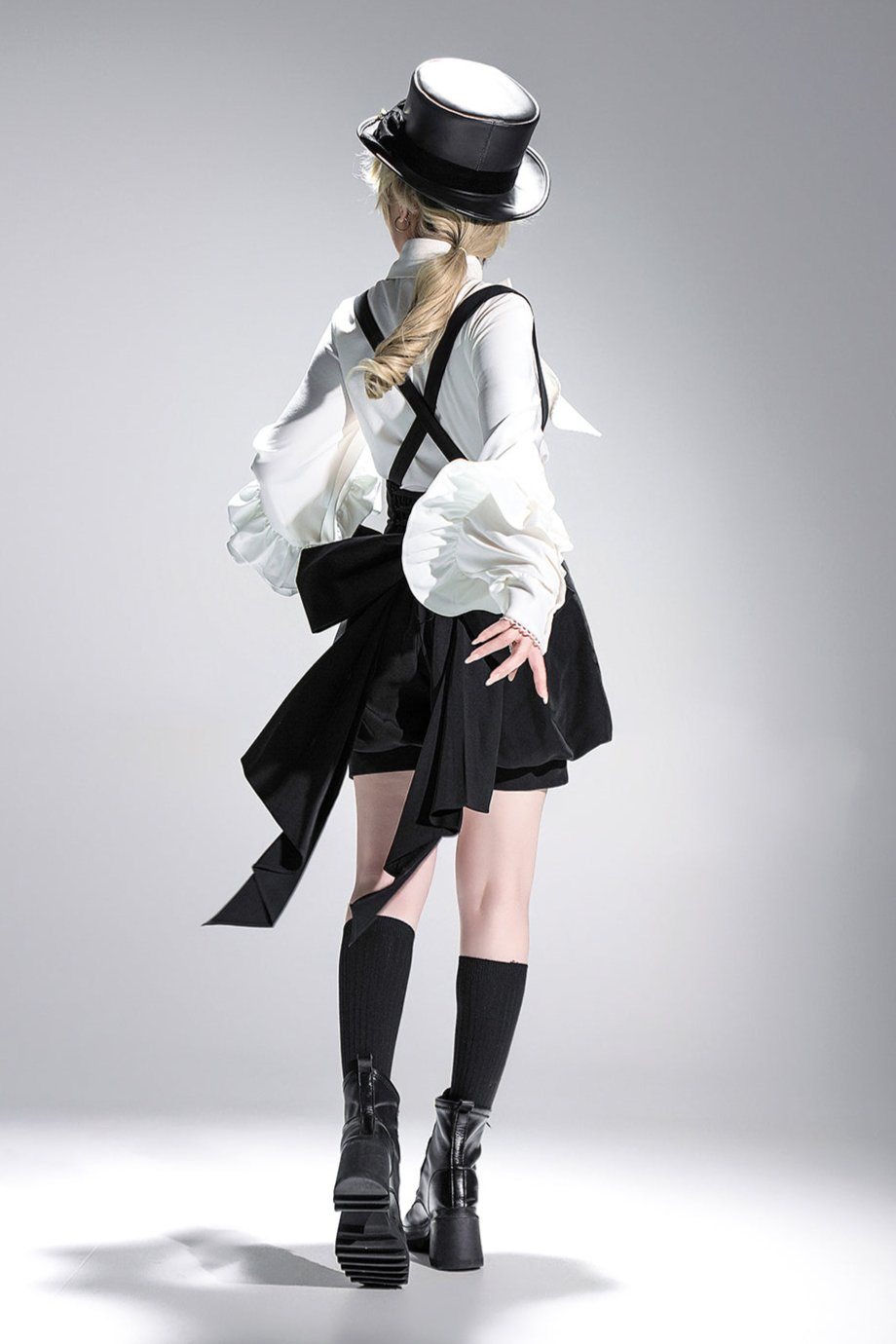 [pre-order] Retro Dark Prince Ribbon Shirt + Tail Shorts
