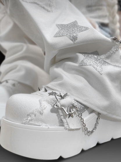Denim Dark Platform Shoes
