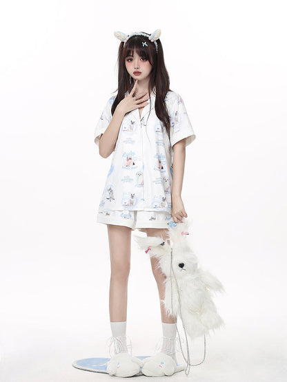 Dog & Cat Nightwear Set / Big Ribbon Girly Night Dress