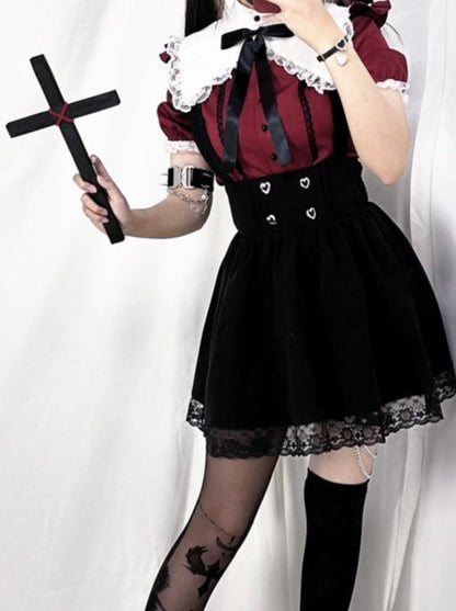Jirai Heart Buckle Strap Top