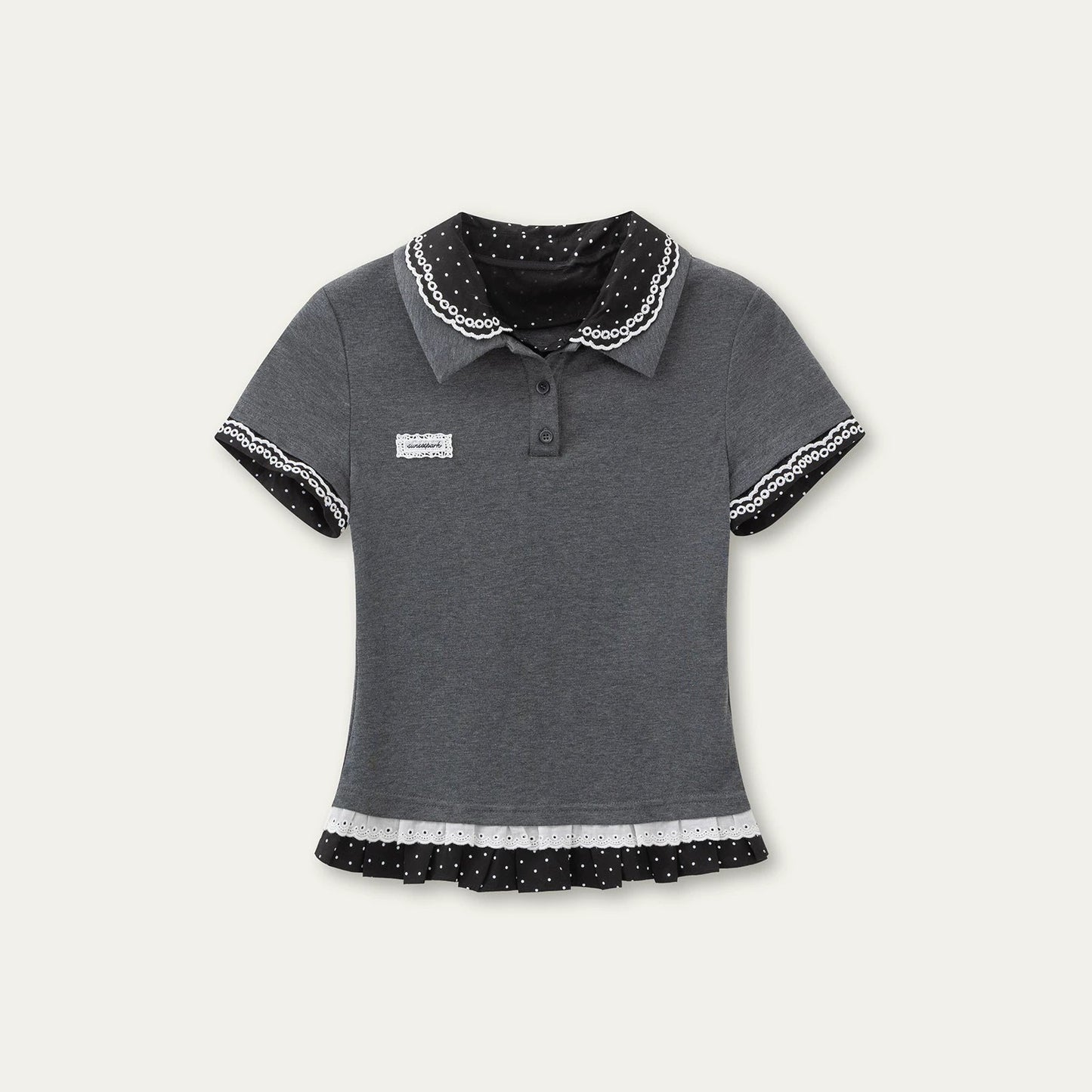 Retro Polka Dot Knit Polo