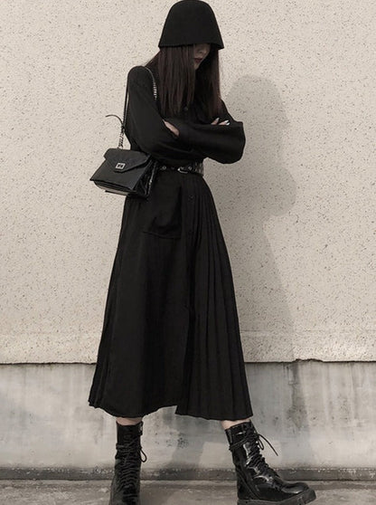 Dark Style Loose Shirt Dress