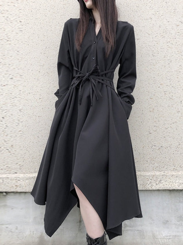 Hepburn Loose Shirt Dress
